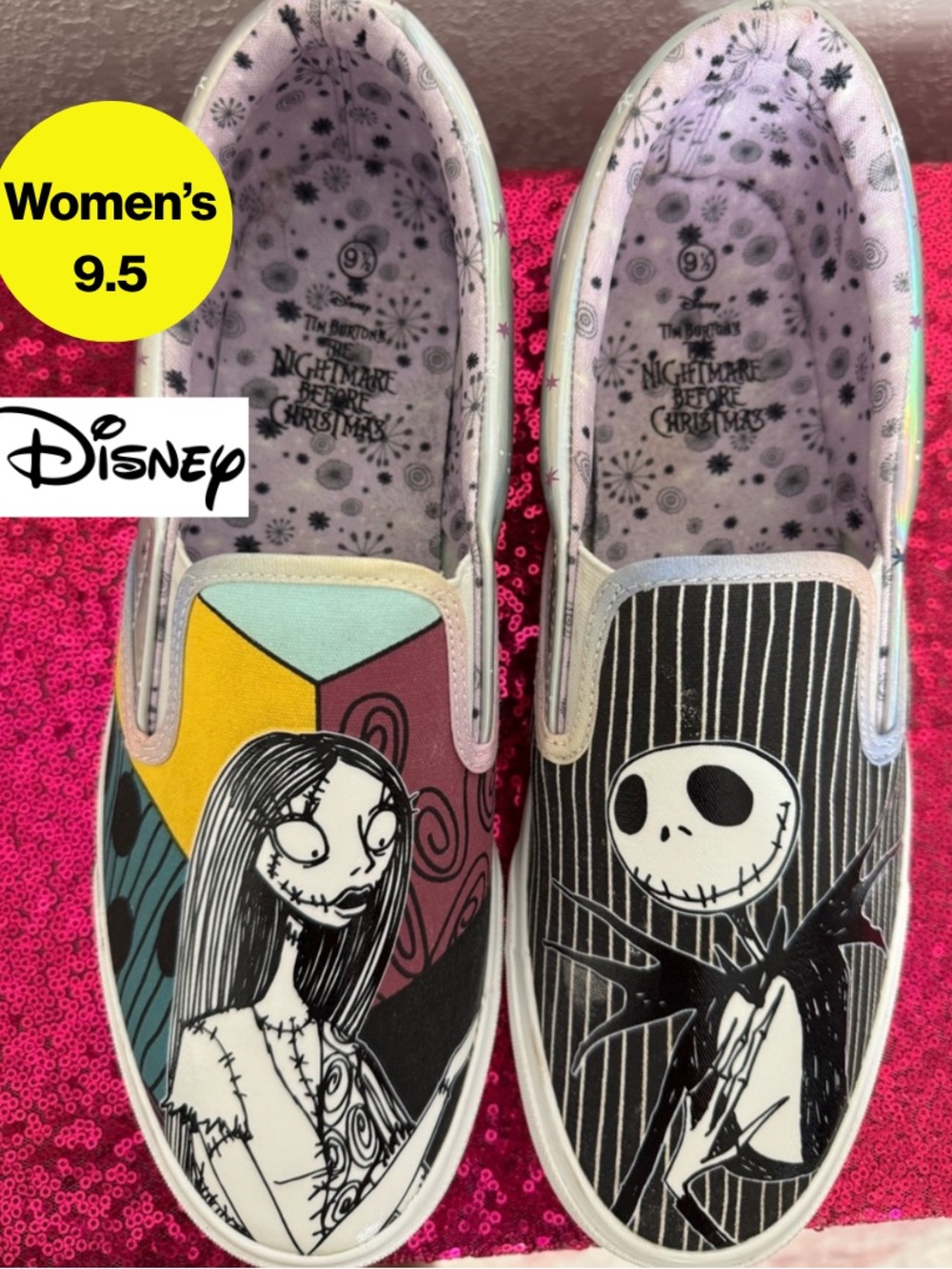 DISNEY ☠️ “Nightmare Before Christmas” Slip-On Low-Top Sneakers (WOMEN'S 9.5)